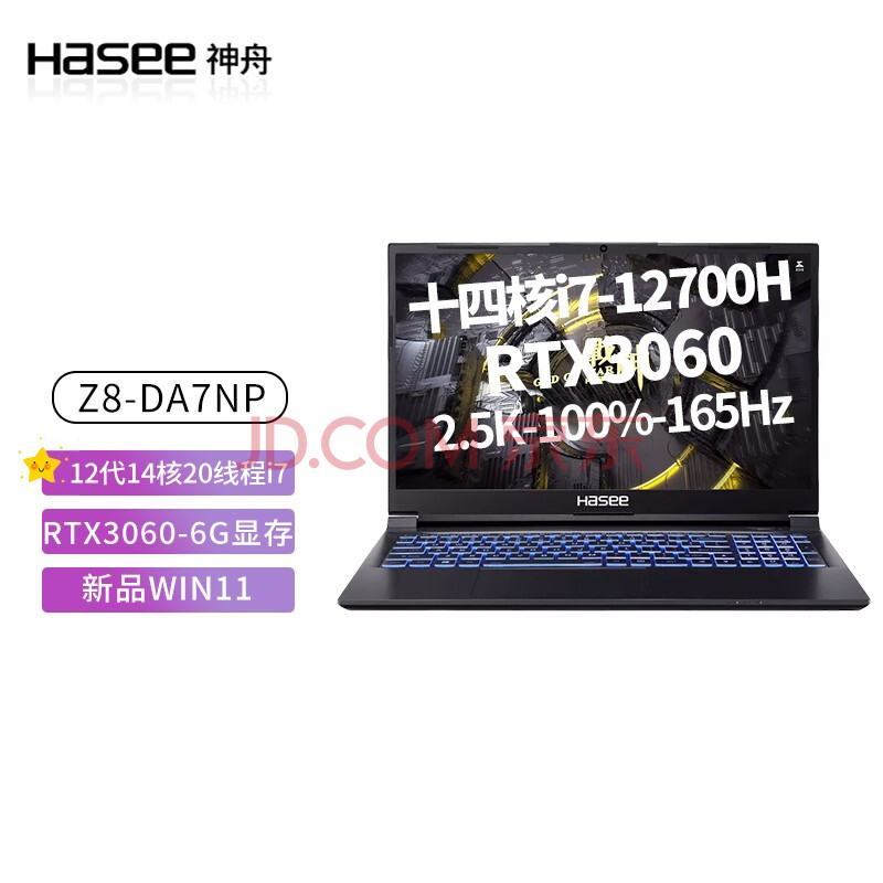 神舟（HASEE） 战神Z8/TX8/T8-DA7NP/5NS-RTX3060独显游戏本笔记本电脑 Z8-DA7NP/十四核i7 ...