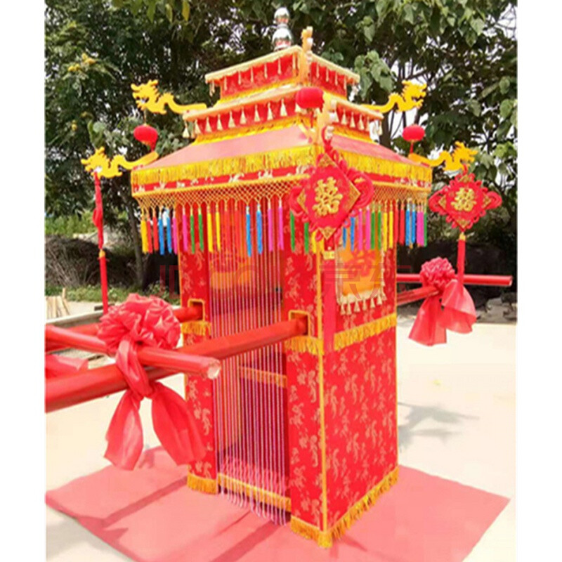 结婚花轿 轿子 花轿 花轿婚庆喜轿中式八抬豪华大轿结婚轿子龙椅步撵