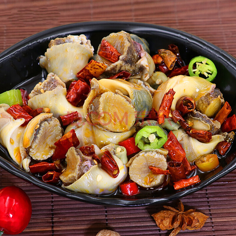 舌尖渔港香辣海螺肉捞汁麻辣海螺肉即食麻辣小海鲜酱爆海螺肉罐装 去