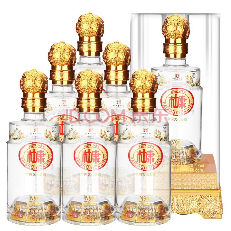 白水杜康 52度 浓香型白酒 高度礼盒酒水 杜康窖龄n90 整箱 500ml*6瓶