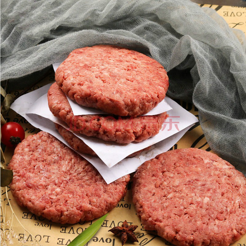 牛肉饼汉堡肉饼西餐食材烧烤纯半成品新鲜 牛肉饼100g*8