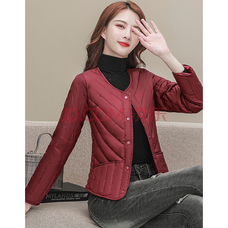 轻薄羽绒内胆女 韩版修身显瘦羽绒服加厚妈妈外套时尚保暖短款上衣