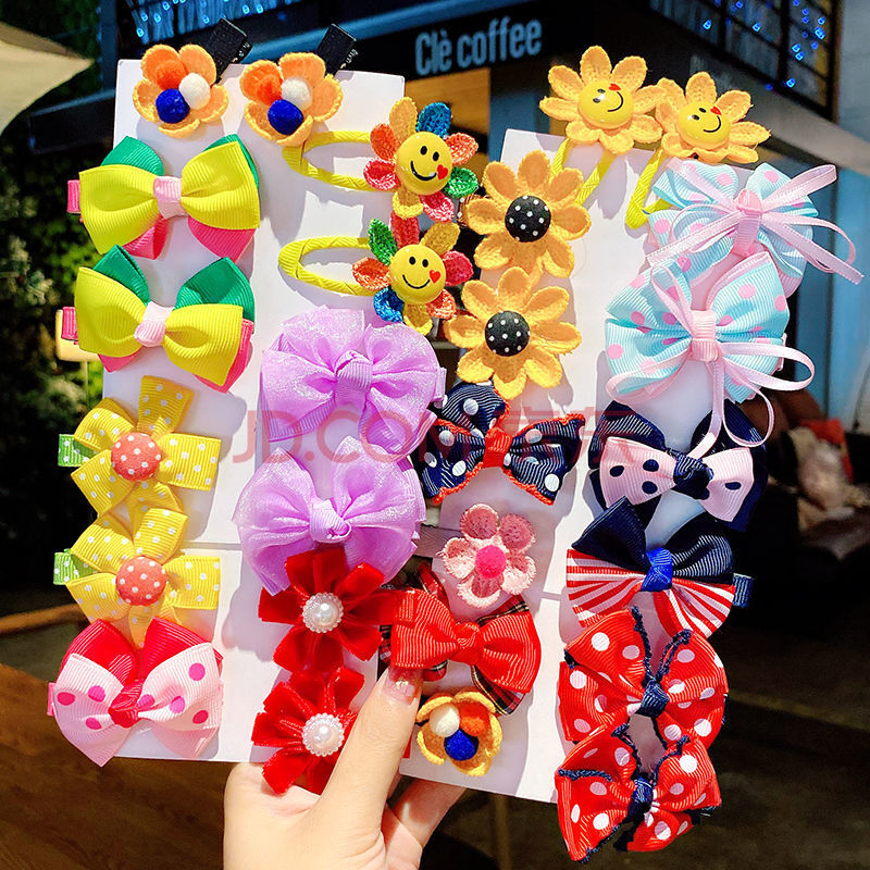 花朵蝴蝶结发夹儿童小女孩发卡夹子女童宝宝公主发饰头饰可爱边夹 主