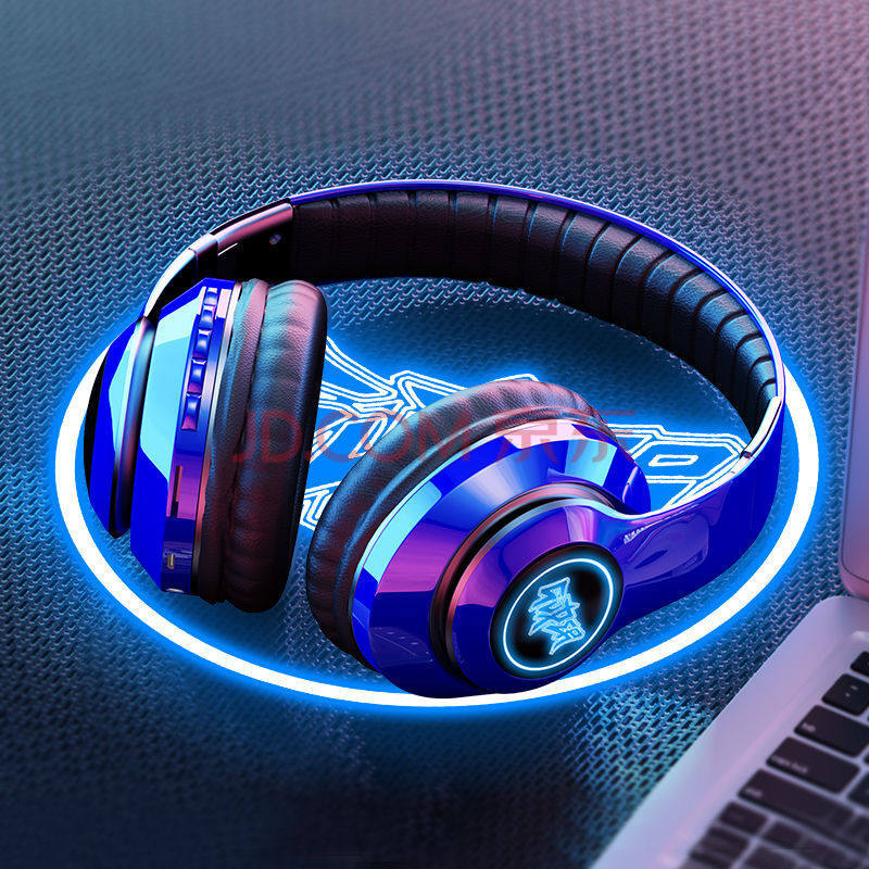 影巨人炫酷无线发光头戴式蓝牙耳机运动跑步音乐高音质学生有线耳麦重