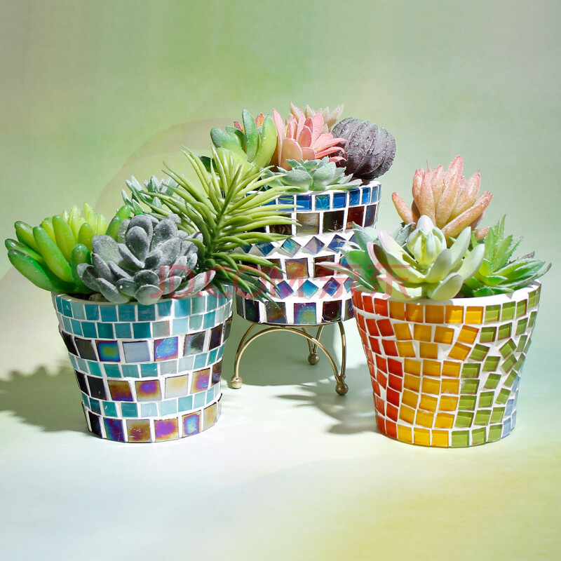 多瑙梦diy手工马赛克花盘多肉绿植盆景组合微景观摆件益智装饰玩具