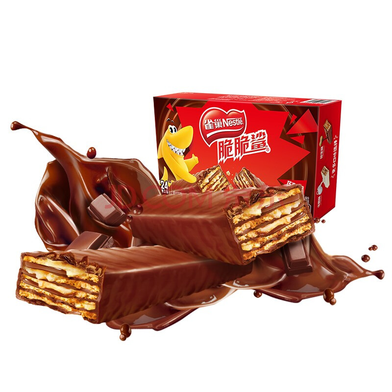 雀巢(nestle) 脆脆鲨 休闲零食 威化饼干 巧克力口味480g 新老包装