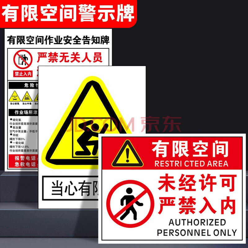 牌子密闭空间受限空间标志牌危险警示告知卡禁止入内警示标示贴牌定做