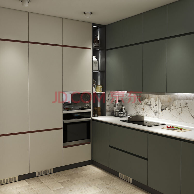 上海佐拉丽整体橱柜定制厨房橱柜定做现代简约灰整体厨柜全屋定制