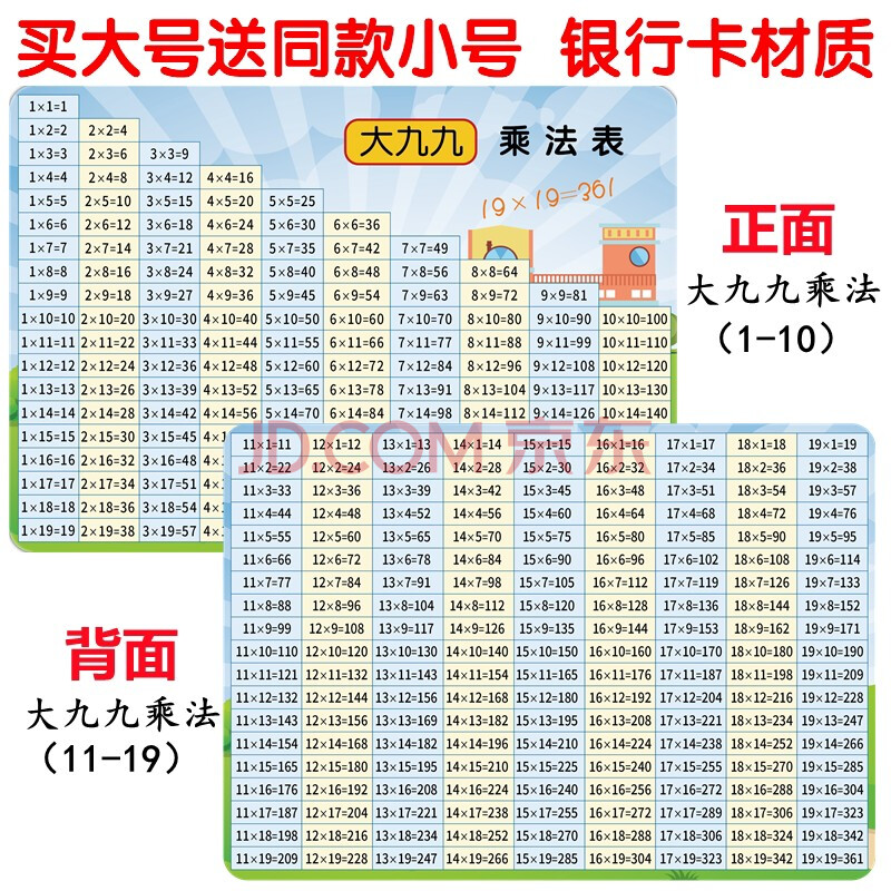 九九乘法口訣表99乘法口訣卡片小學數學二年級口訣表全套九九乘法除法