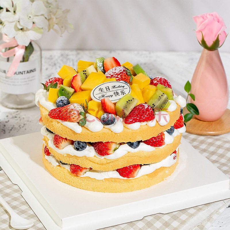 芙瑞多 裸蛋糕10寸生日蛋糕当日送达全国同城配送送女朋友老婆定制