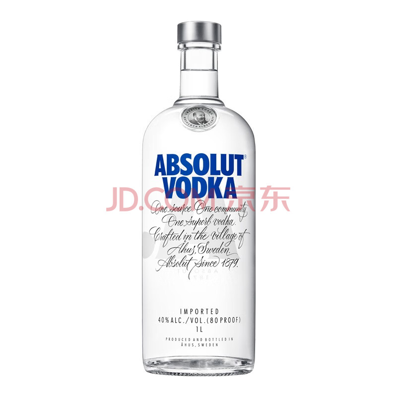 绝对伏特加（Absolut Vodka）洋酒 原味 伏特加 1000ml