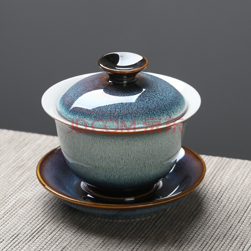 苏氏陶瓷（SUSHI CERAMICS）茶具套装新窑变银丝釉泡茶碗苹果功夫茶