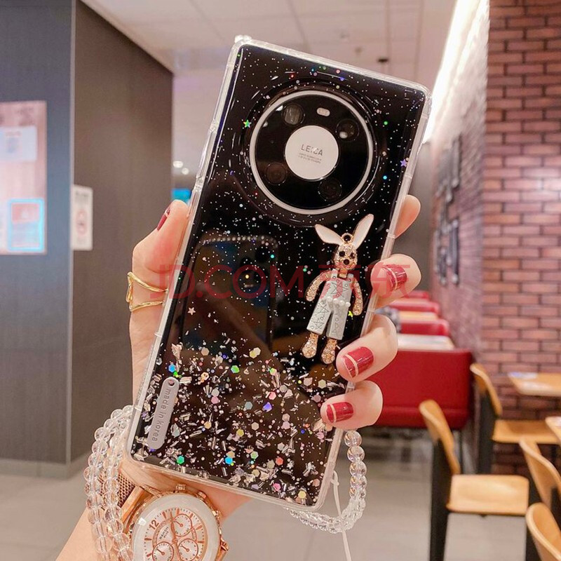 速舞 华为mate40手机壳女款闪粉滴胶卡通可爱兔子40pro网红个性创意5g