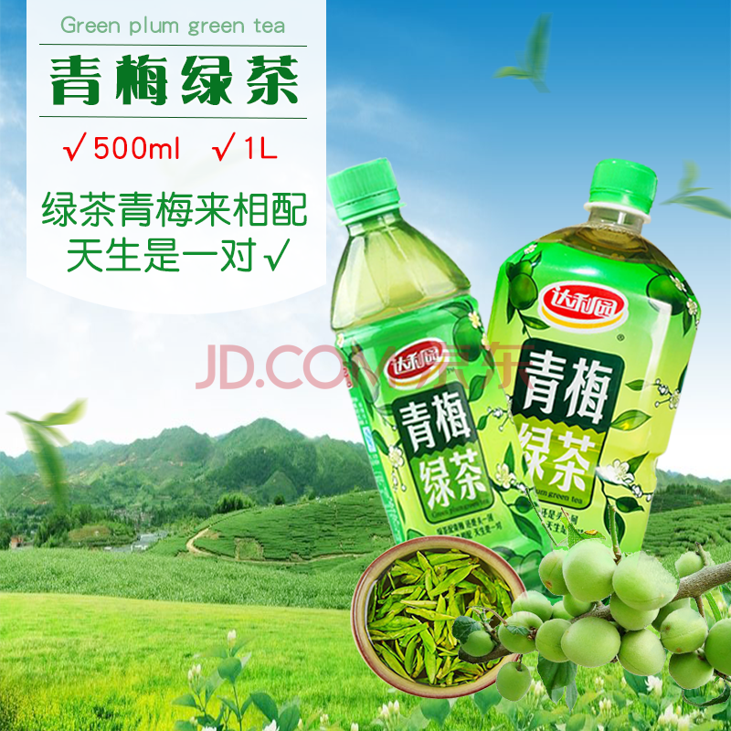 达利园青梅绿茶果味茶饮料酸甜青梅绿茶夏季清凉饮料 青梅绿茶饮料500