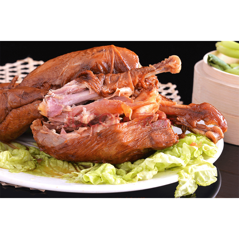 菏泽特产 菏泽郓城特产正宗皮家烧鸡整只皮婆婆农家鸡熟食 500g*2只