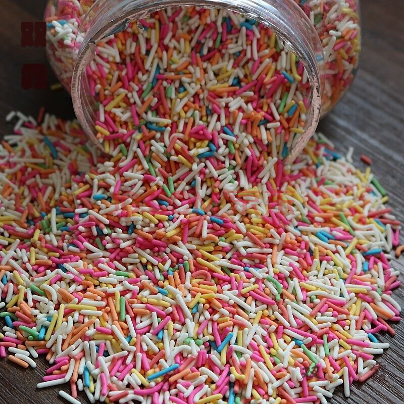 彩针巧克力彩糖针食用彩珠糖彩色朱古力七彩米蛋糕冰淇淋装饰 250克