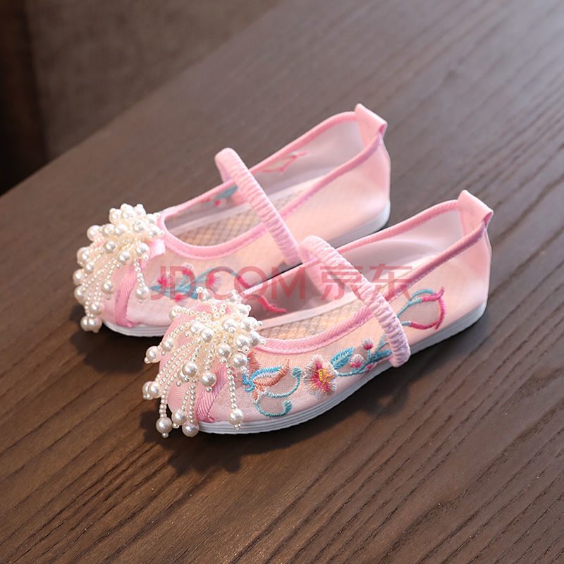 汉鞋女童disney小孩子配古装汉服穿的汉服鞋汉服鞋子中国风绣花古风