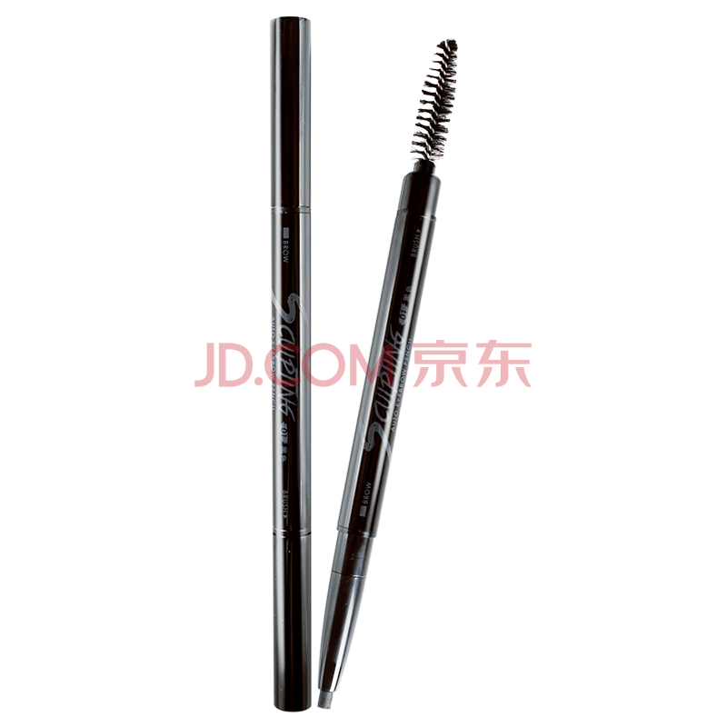 玛丽黛佳眉笔自然持久防水防汗不易脱色新手双头扁圆笔头自然生动眉笔送替换装01 黑色0 2g 0 2g
