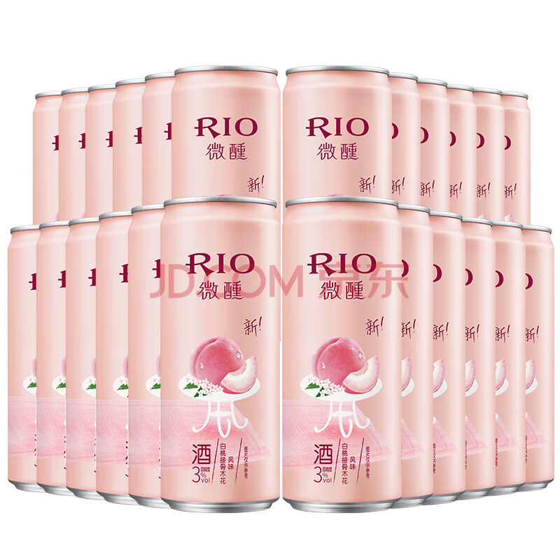 预调 鸡尾酒 果酒 微醺小美好生活系列 3度 330ml 白桃接骨木花330ml*