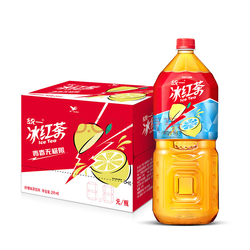 统一冰红茶（柠檬味红茶饮料） 2L*6瓶整箱装新旧包装交替发货