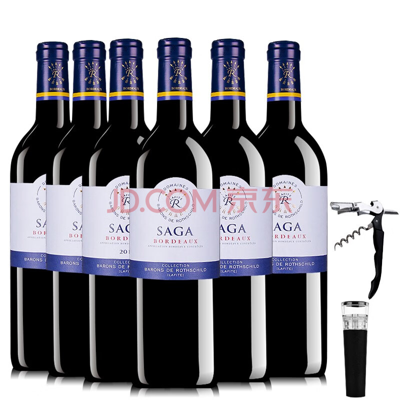 法国红酒拉菲传说波尔多红酒 干红葡萄酒原瓶进口红葡萄酒 *6瓶整箱装