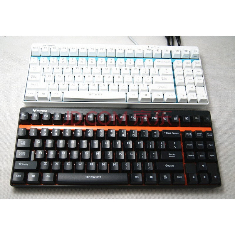 雷柏v500s背光机械键盘黑轴青轴茶轴合金版游戏键盘104键v500pro青轴