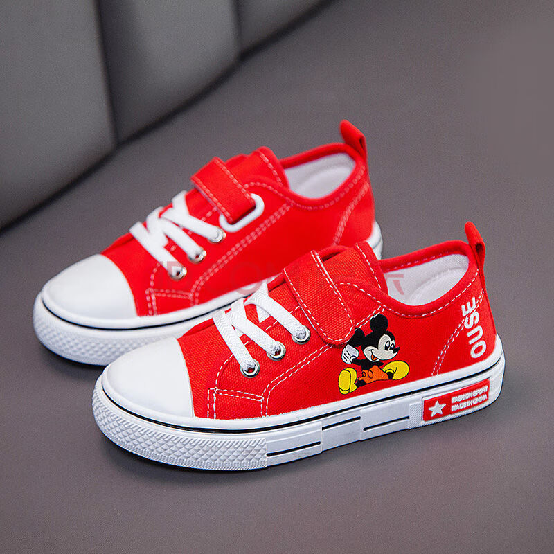 女宝宝家居布鞋宝宝低帮防滑休闲板鞋春季新款男女童百搭卡通刺绣帆布