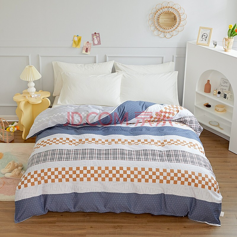 樱花家纺单件被套 纯棉单人被罩加厚全棉布料环保印染工艺 水沐倾华