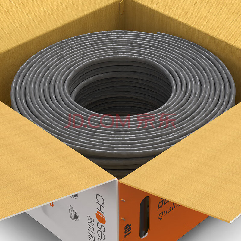 秋叶原（CHOSEAL）原装六类网线【工程版0.57±0.02mm】CAT6纯铜线芯非 