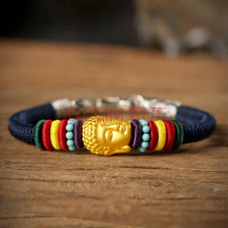 小瑞绳饰手作本命年佛头足金转运珠黄金佛头手链手工编织红绳金刚结