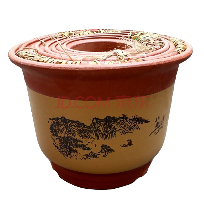 花盆陶瓷盆宜兴特大号梅花盆绿萝景大紫砂花盆兰花盆 口径25cm高17cm