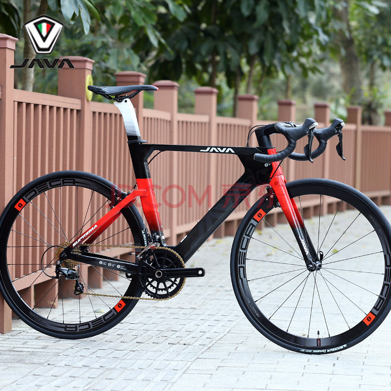 java公路自行车碳纤维公路车22变速男女佳沃公路赛终结者 黑红