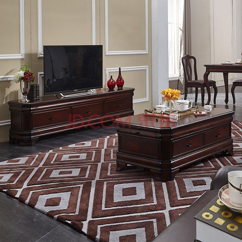 芝华仕 美式茶几电视柜 可升降茶几实木客厅家具 配套家具 8286 美式