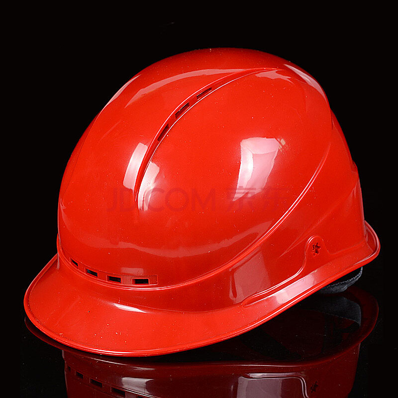 帽工地施工男领导透气头盔建筑工程国标加厚劳保男印字 四面透气 红色