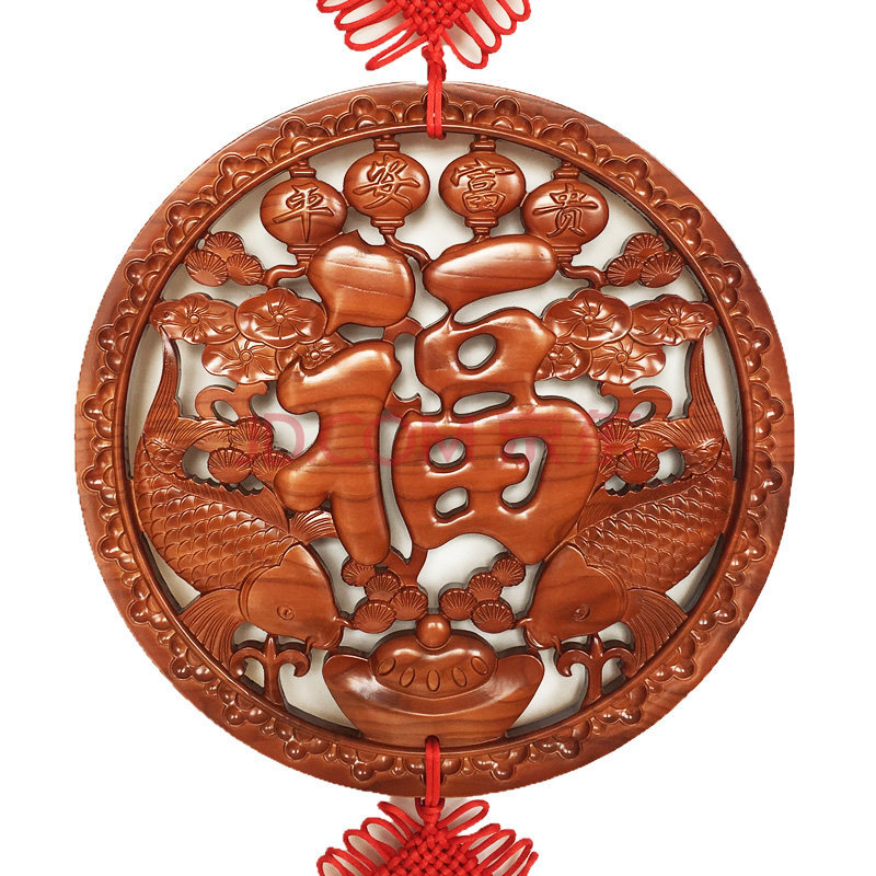家里的装饰品桃木福字中国结挂件客厅大号挂件木雕家居玄关壁挂吉祥