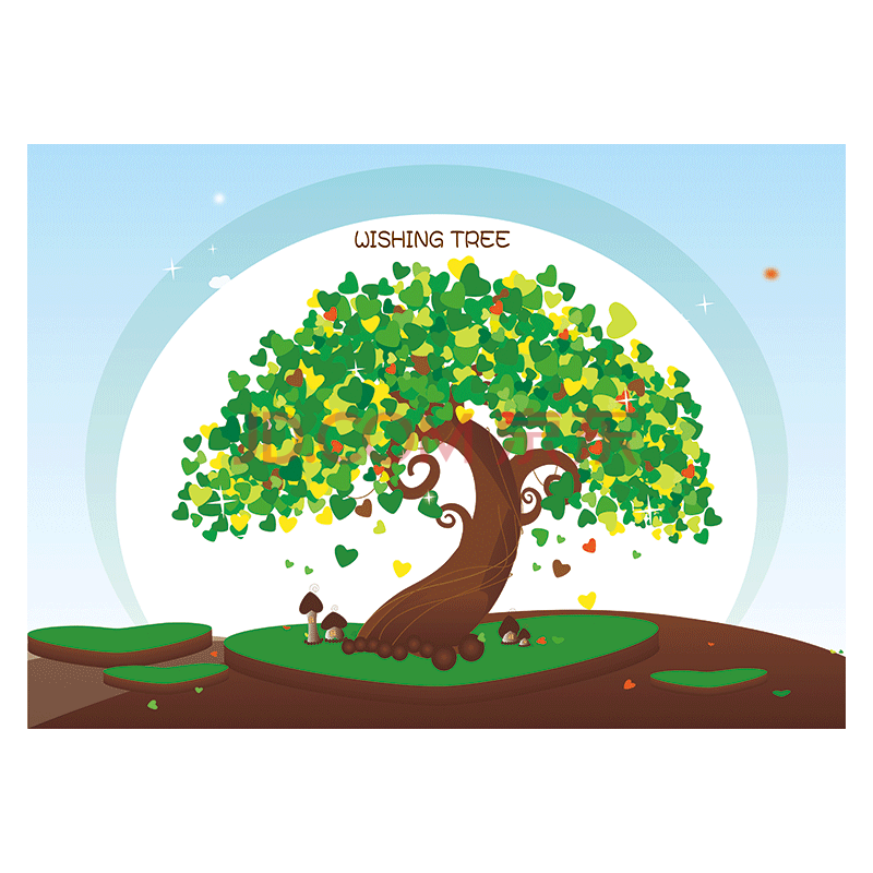定制公益海报宣传画挂图展板许愿墙许愿树心愿树签名墙贴画覆膜贴纸gy