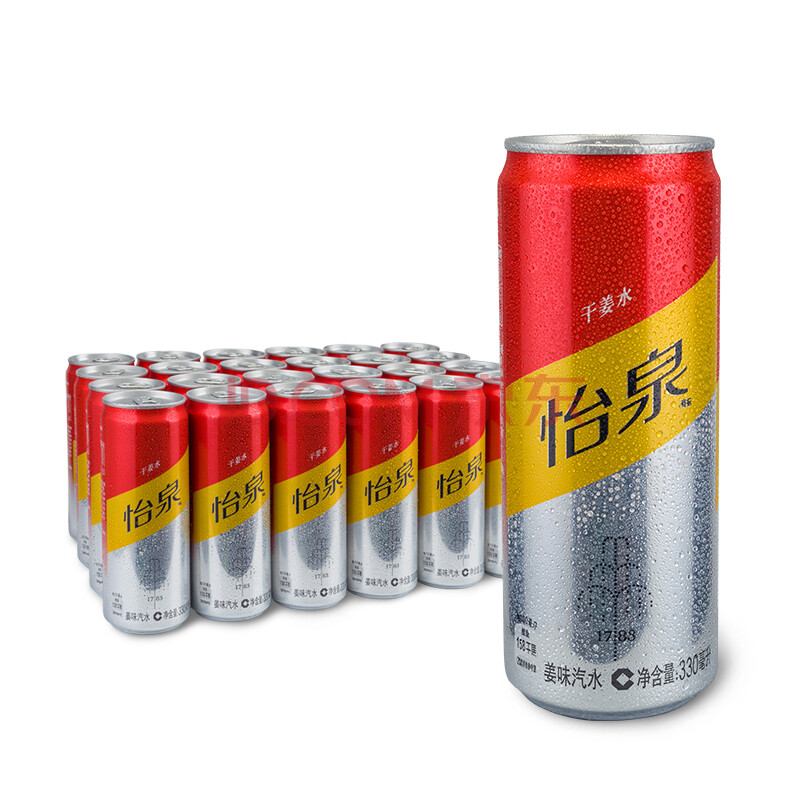 怡泉schweppes ginger ale 干姜水 汽水饮料 调酒 330ml*24罐 整箱装