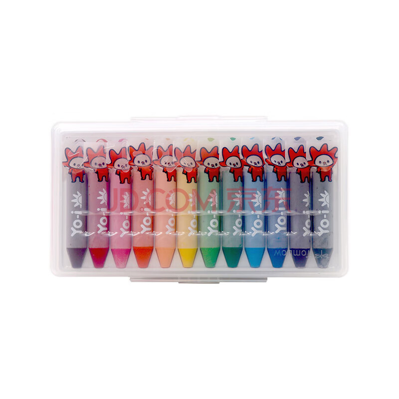 儿童蜡笔套装 美术绘画水溶性蜡笔 12色胶盒装 yn