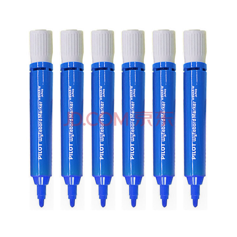 日本百乐(pilot)wbmar 水性可擦白板笔 大容量粗杆 m咀 蓝色 12支装