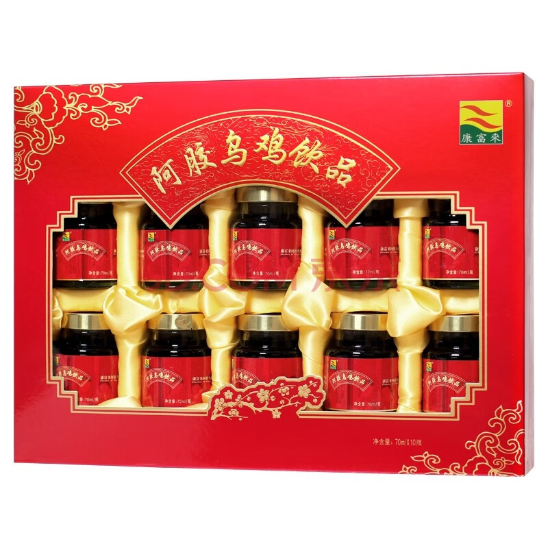 康富来 阿胶乌鸡饮品70ml*10瓶/盒礼盒装 送礼佳品 1盒