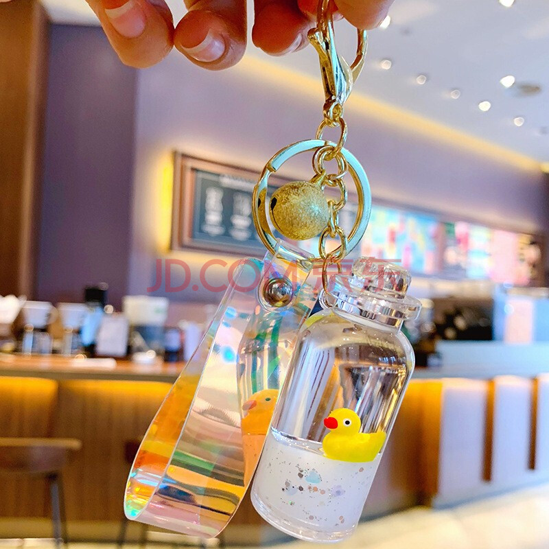 沐晴【漂浮小猪】创意实用抖音同款网红ins液体挂件钥匙扣流沙漂流瓶