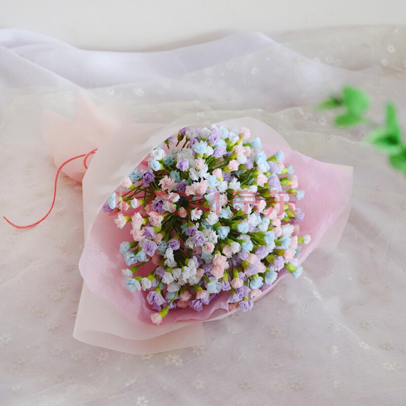 满天星花束 纸藤皱纹纸手工材料包 diy手工制作 纸花材料 教师节礼物