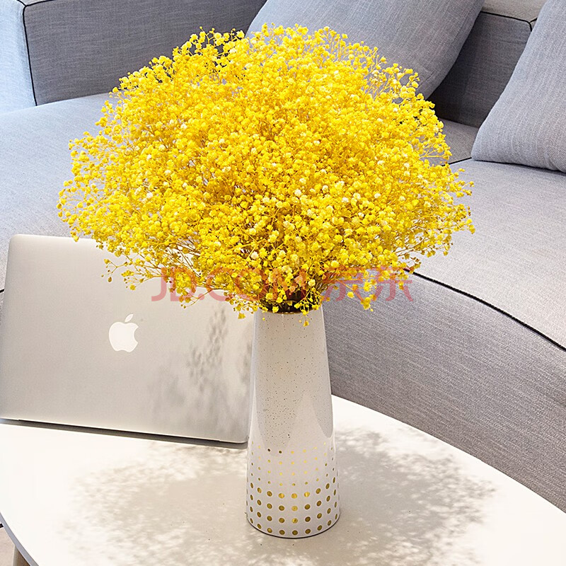 满天星干花家居装饰客厅桌面创意简约摆件云南干花花束 大束黄色满天