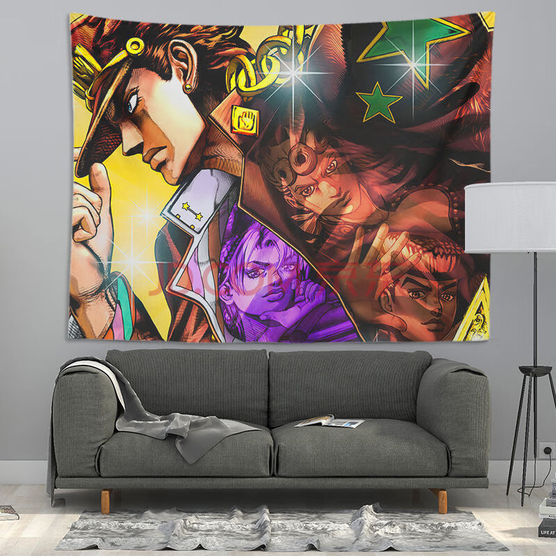 jojo的奇妙冒险背景布海报 挂画吉良吉影花京院典明挂布动漫周边宿舍