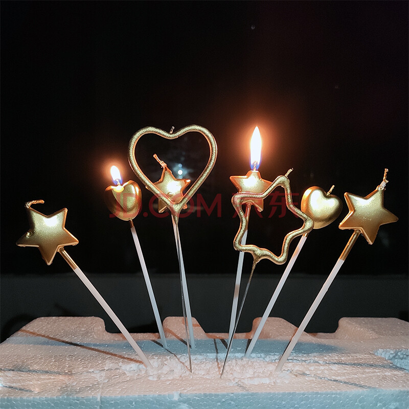 生日蛋糕烟花棒 生日蛋糕烘焙创意网红蜡烛焰火星星仙女爱心形求爱