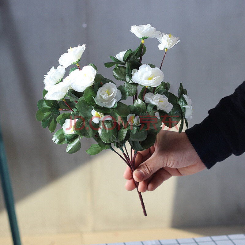 家装软饰 花瓶花艺 曼珠 7叉映山红 仿真杜鹃花假花绢花装饰户外花坛