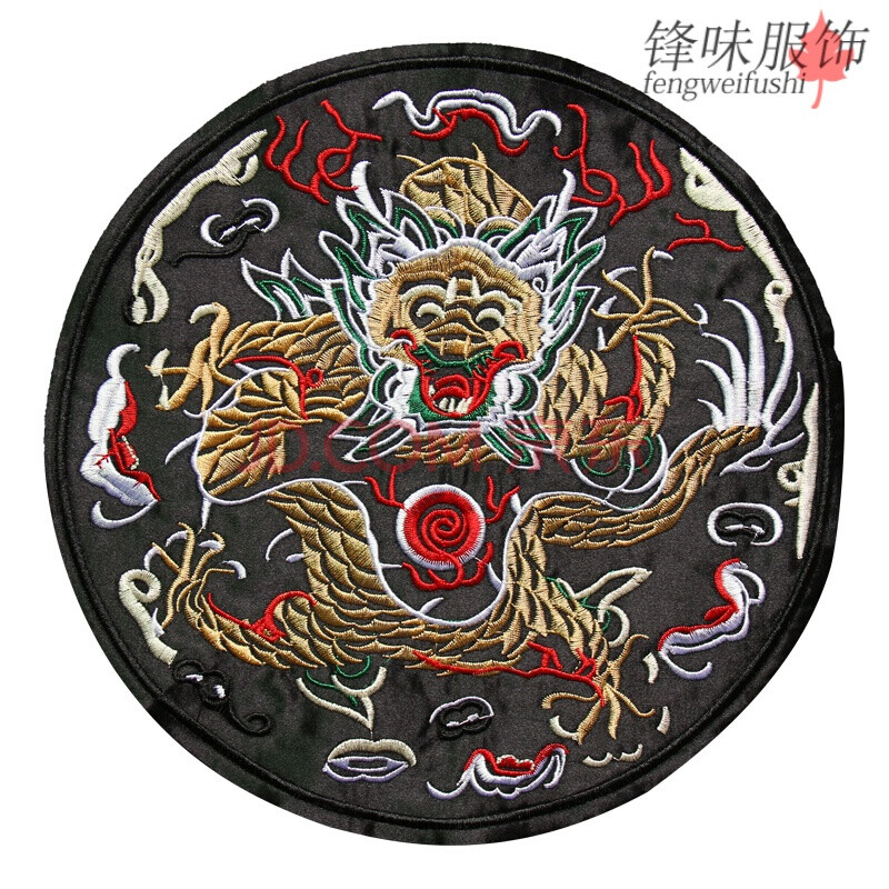 新款刺绣布贴大号装饰民族风图案刺绣绣片包包补洞贴花抱枕绣花贴 龙