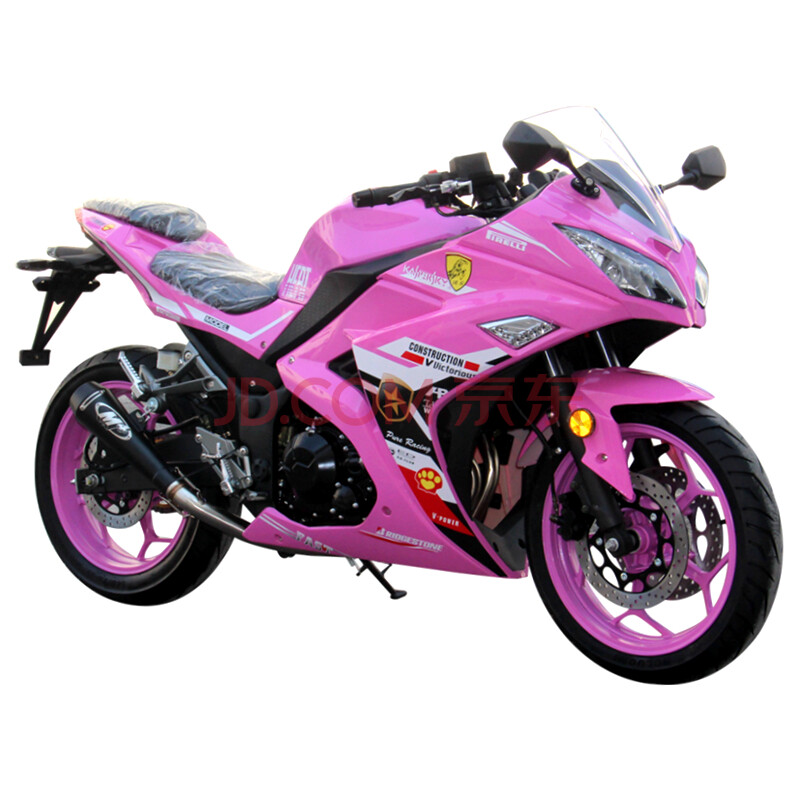 400cc双缸电喷水冷重机车街车燃油车公路赛赛车整车可上牌 粉色2夯è