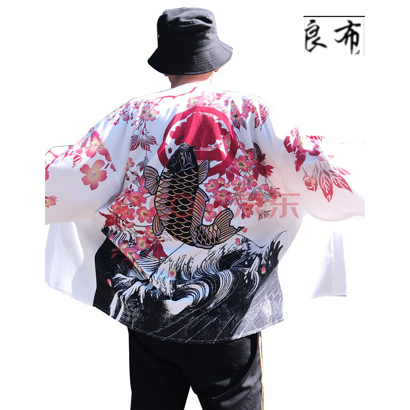 良布(清仓特价14元)日式浮世绘道袍休闲外套男日系和服开衫中国风男装