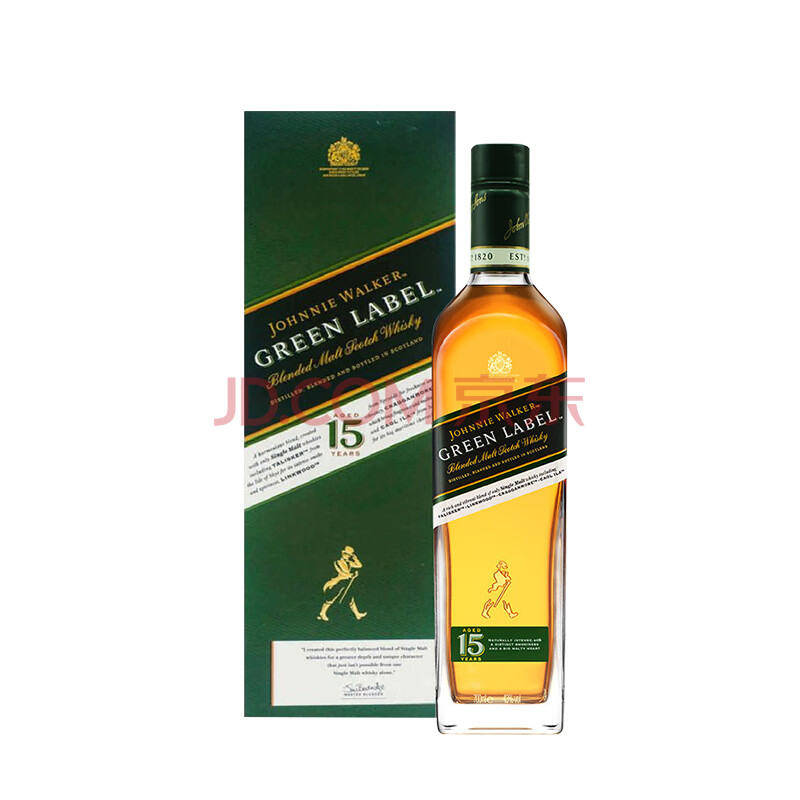 尊尼获加(johnnie walker)洋酒 绿牌 绿方 调配型苏格兰威士忌 750ml